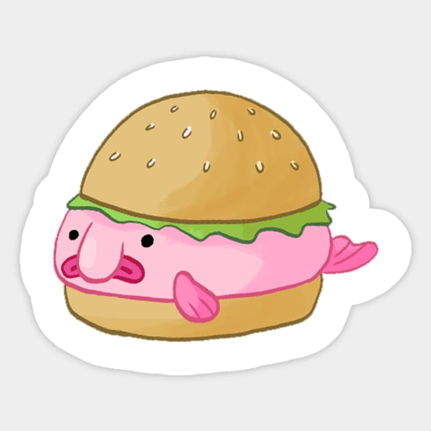 Blobfish Burger Sticker by JustBlobvis